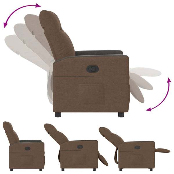 vidaXL Recliner Brown Fabric