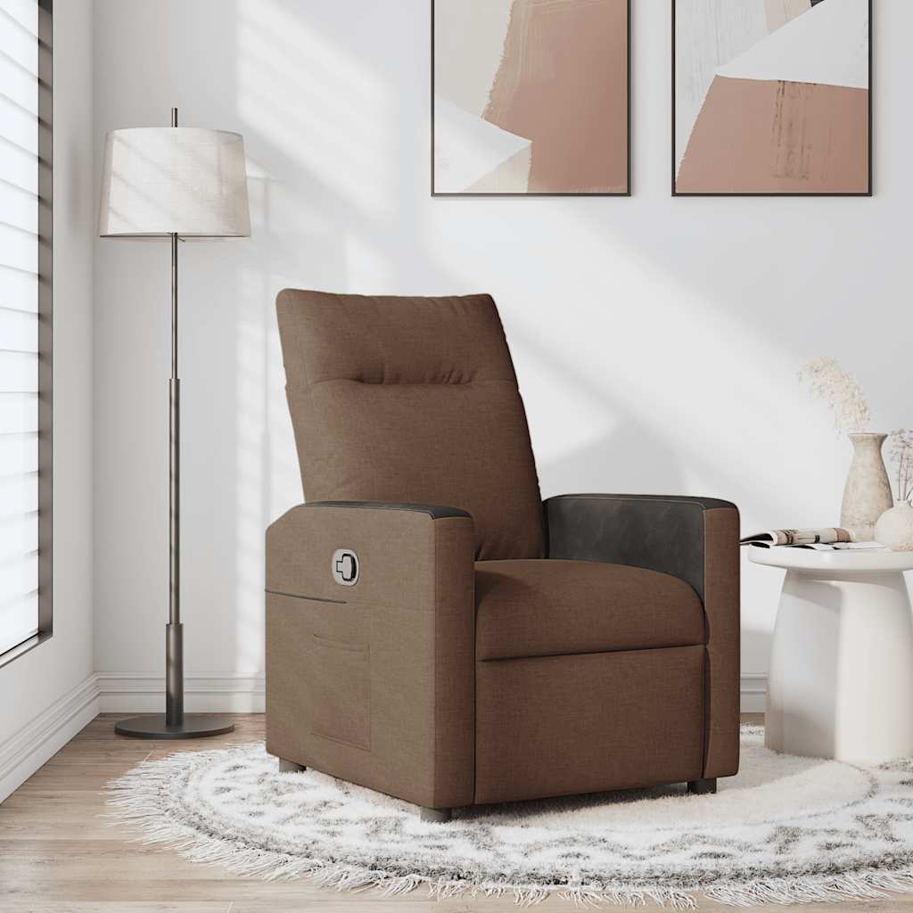vidaXL Recliner Brown Fabric