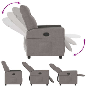 vidaXL Recliner Taupe Fabric