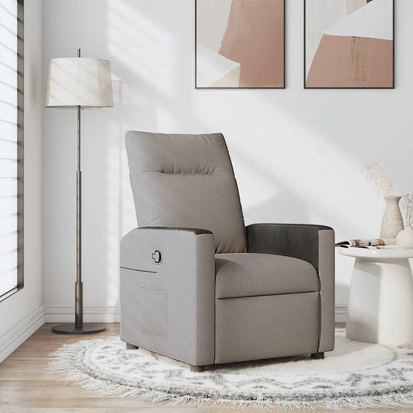 vidaXL Recliner Taupe Fabric