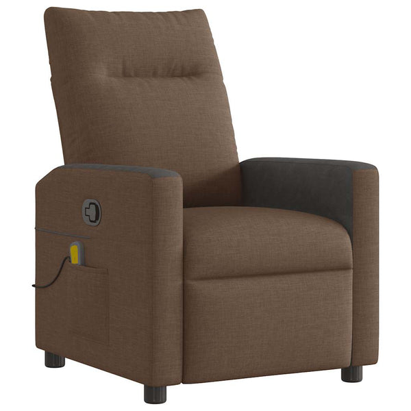 vidaXL Massage Recliner Brown Fabric