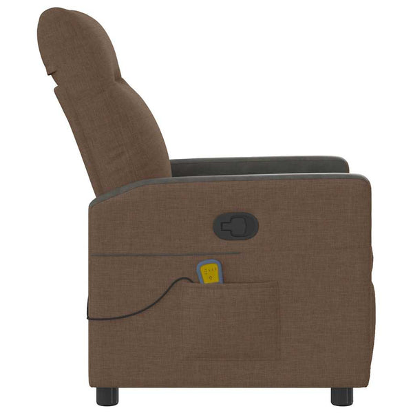vidaXL Massage Recliner Brown Fabric