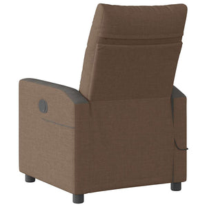 vidaXL Massage Recliner Brown Fabric