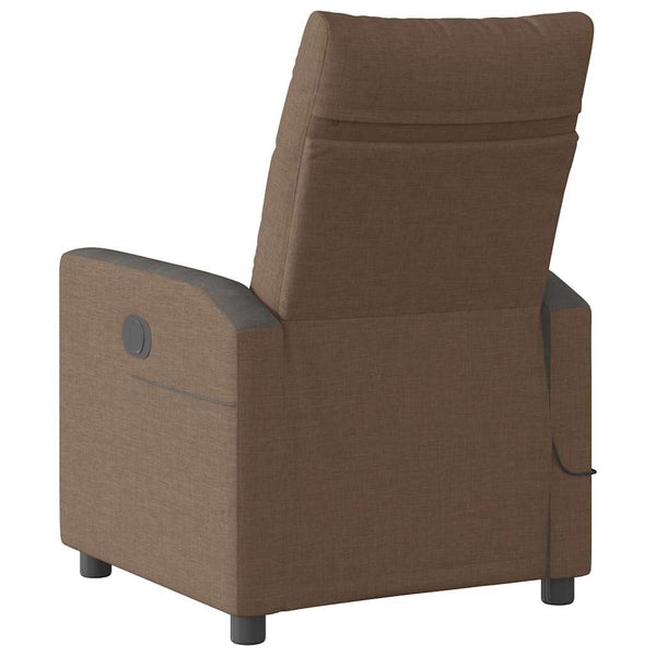 vidaXL Massage Recliner Brown Fabric