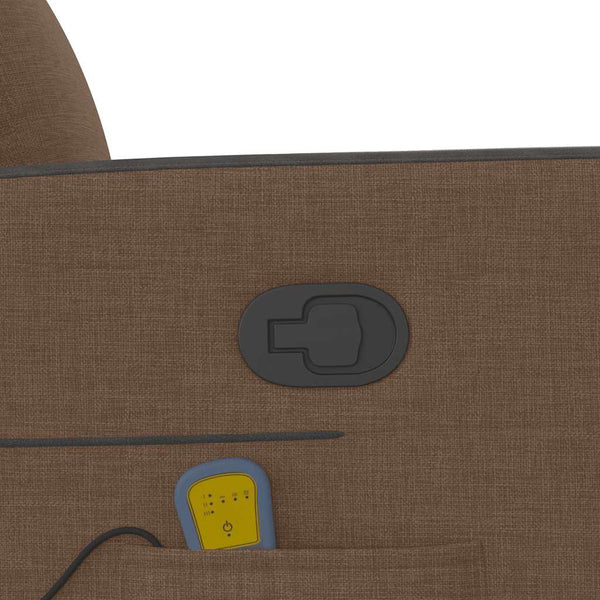 vidaXL Massage Recliner Brown Fabric