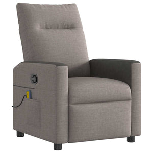 vidaXL Massage Recliner Taupe Fabric