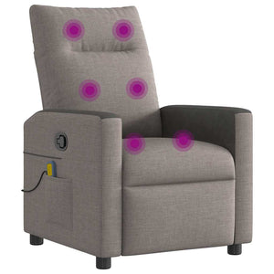 vidaXL Massage Recliner Taupe Fabric