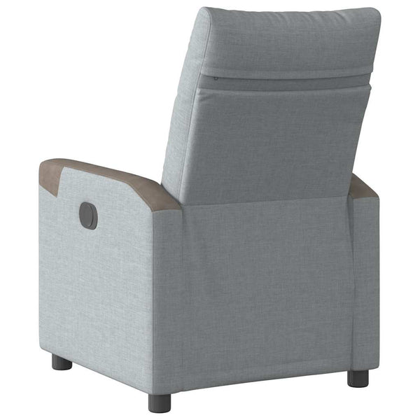 vidaXL Recliner Light Gray Fabric