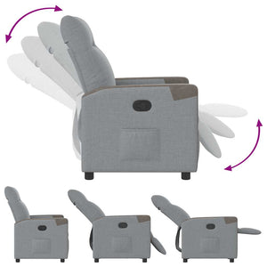 vidaXL Recliner Light Gray Fabric