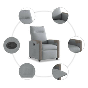 vidaXL Recliner Light Gray Fabric