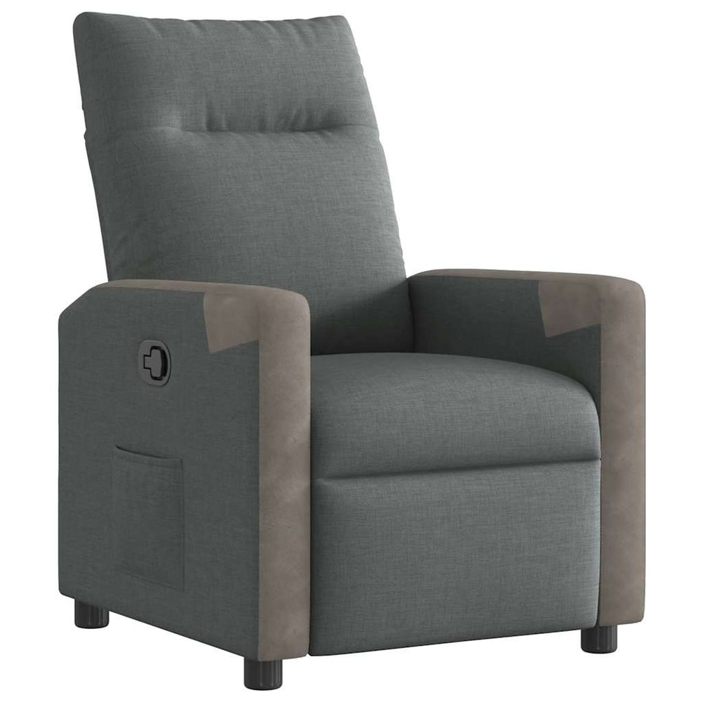 vidaXL Recliner Dark Grey Fabric