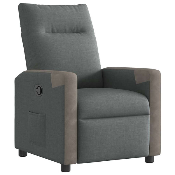 vidaXL Recliner Dark Grey Fabric