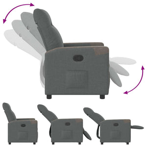vidaXL Recliner Dark Grey Fabric