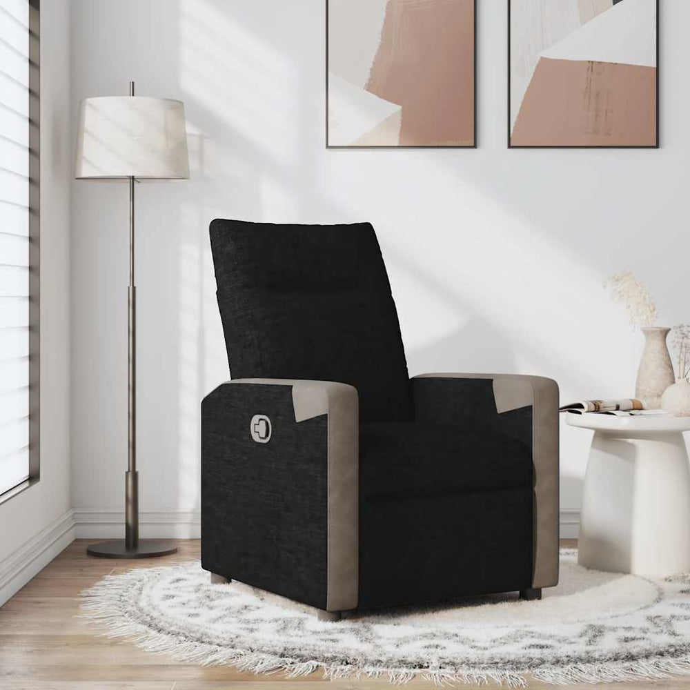 vidaXL Recliner Black Fabric