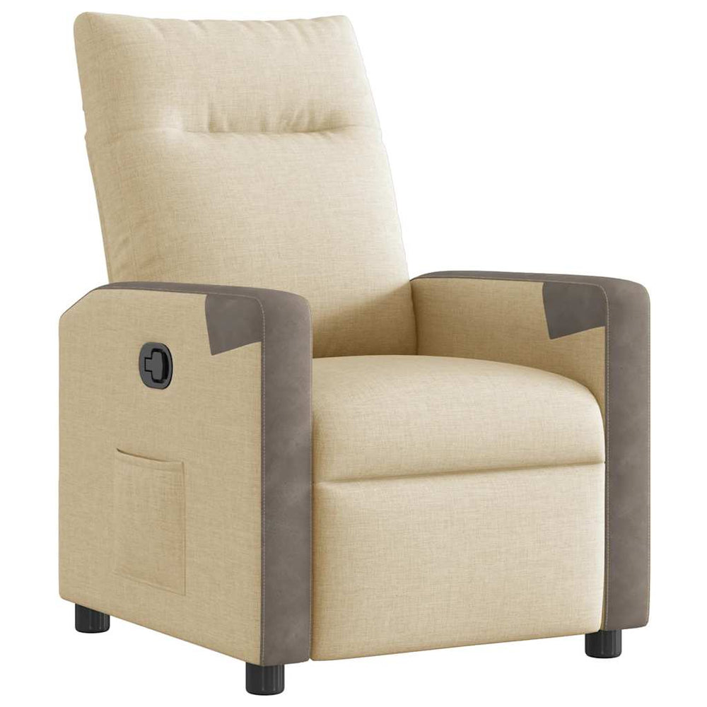 vidaXL Recliner Cream Fabric