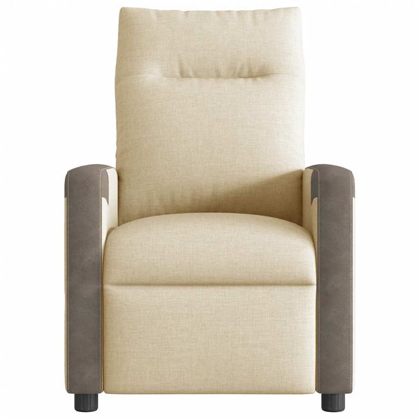 vidaXL Massage Recliner Cream Fabric