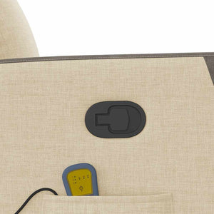 vidaXL Massage Recliner Cream Fabric
