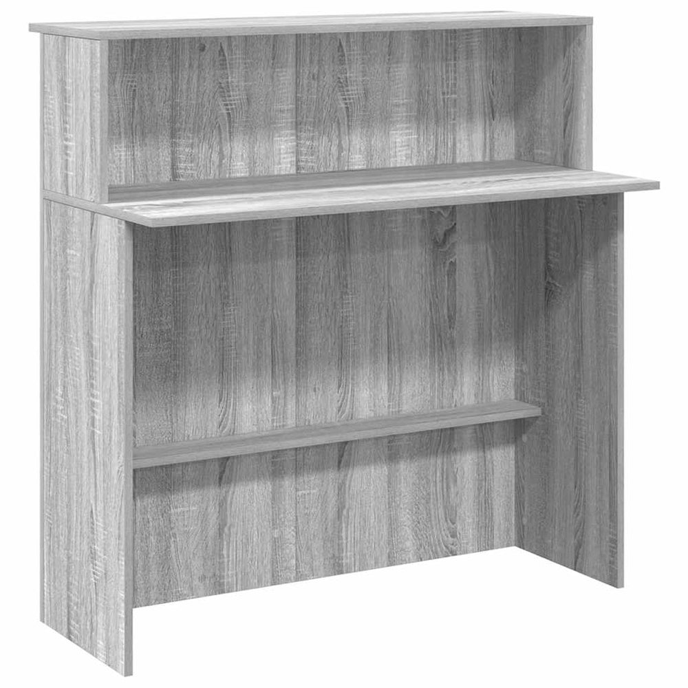 vidaXL Reception Desk Gray Sonoma 100x50x103.5 cm Engineered Wood