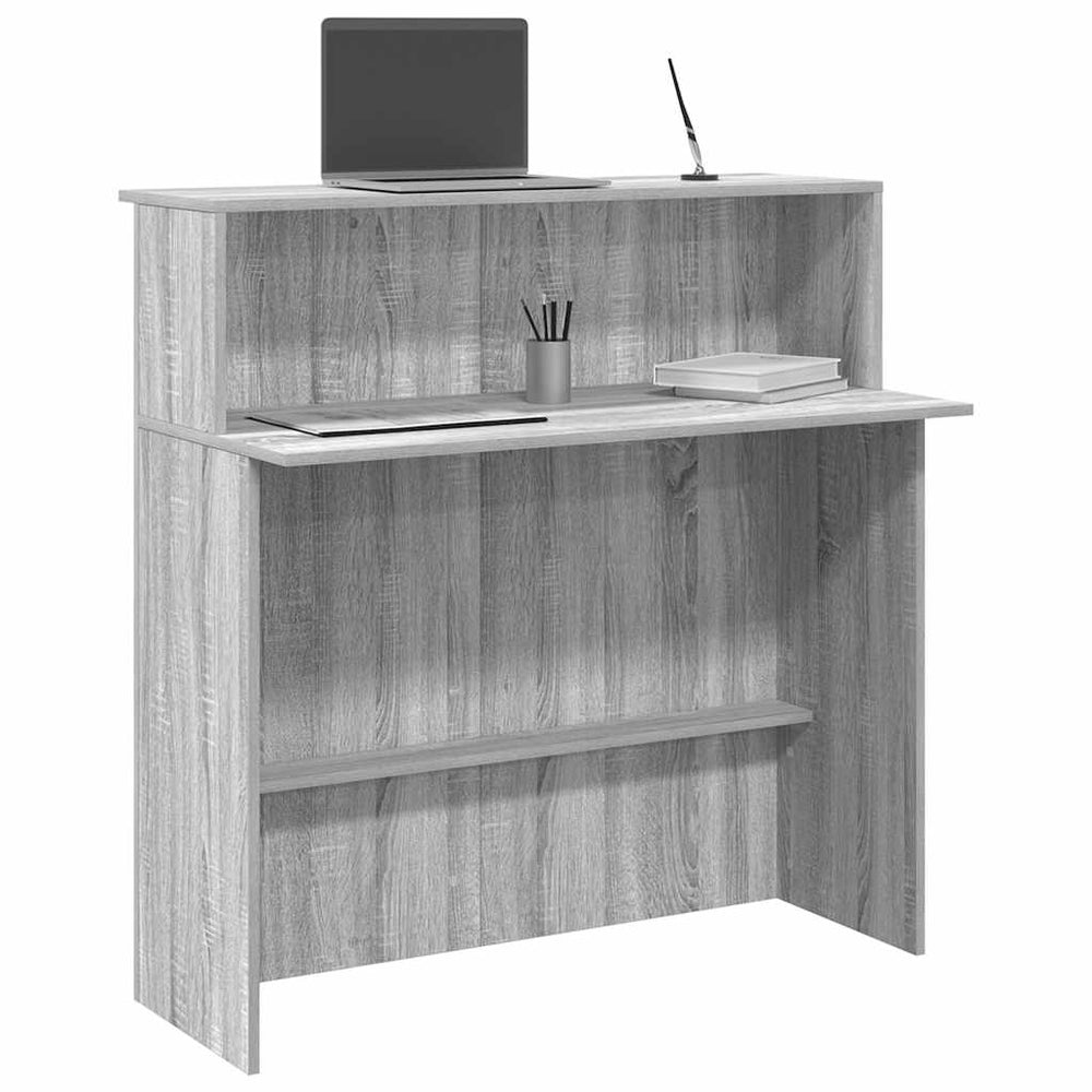 vidaXL Reception Desk Gray Sonoma 100x50x103.5 cm Engineered Wood