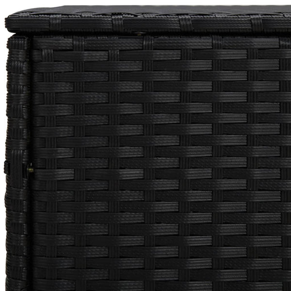 Garten Beistelltische 3er Set Poly Rattan Schwarz