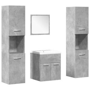 5-teiliges Badmöbel-Set Betongrau