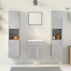 5-teiliges Badmöbel-Set Betongrau