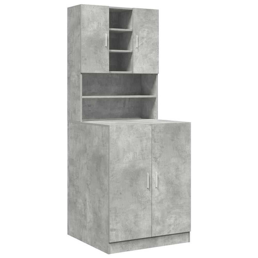 Waschmaschinenschränke 2er Set Betongrau