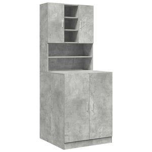 Waschmaschinenschränke 2er Set Betongrau
