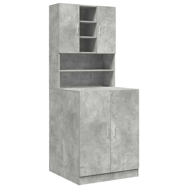 Waschmaschinenschränke 2er Set Betongrau