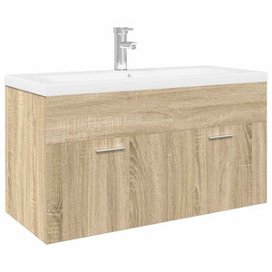 Waschbeckenunterschrank Sonoma-Eiche mit Einbaubecken