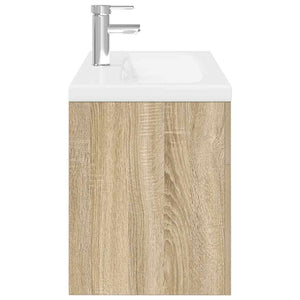 Waschbeckenunterschrank Sonoma-Eiche mit Einbaubecken