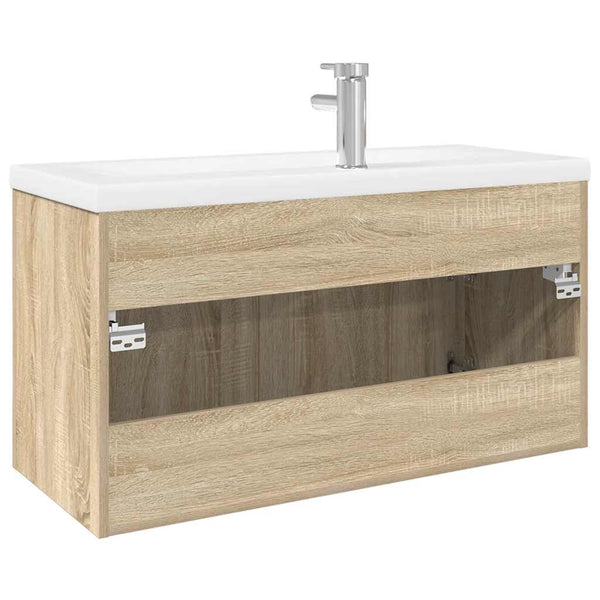 Waschbeckenunterschrank Sonoma-Eiche mit Einbaubecken