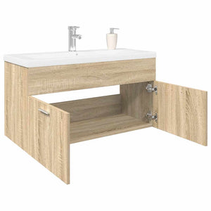Waschbeckenunterschrank Sonoma-Eiche mit Einbaubecken