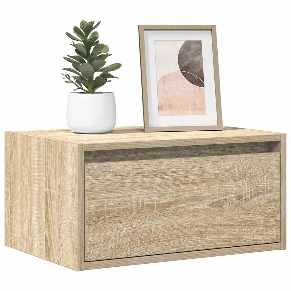 Wand-Nachttisch Sonoma-Eiche mit LED