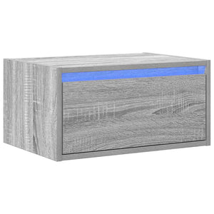 Wand-Nachttisch mit LED Grau Sonoma