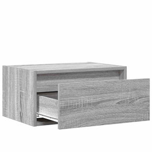 Wand-Nachttisch mit LED Grau Sonoma
