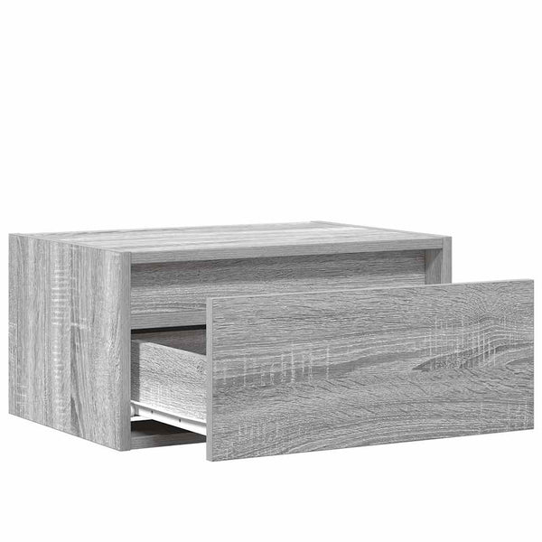Wand-Nachttisch mit LED Grau Sonoma