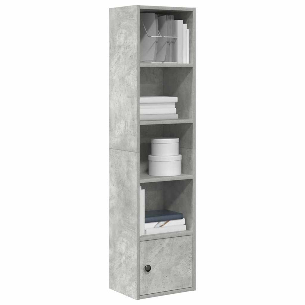 vidaXL Bookshelf Concrete Gray 31x24x127 cm Engineered Wood