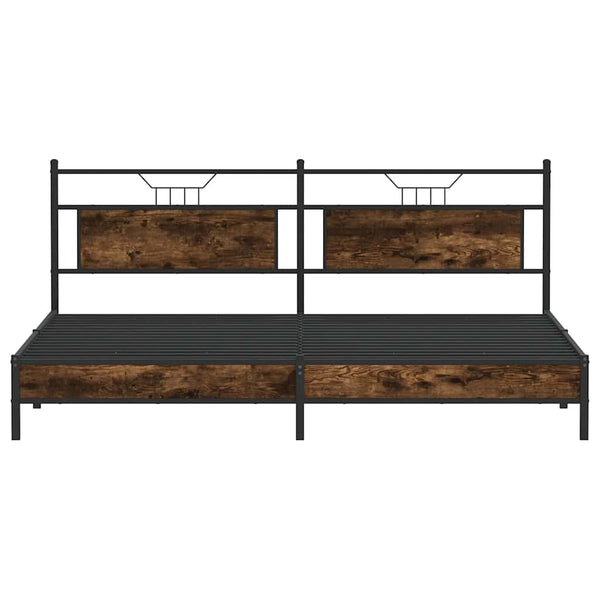 Metallbett 193x201 cm Räuchereiche