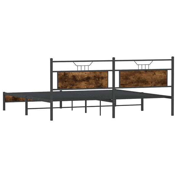 Metallbett 193x201 cm Räuchereiche