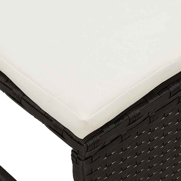 vidaXL Garden Sofa Set with Cushions 6 pcs Black and Cream Poly Rattan