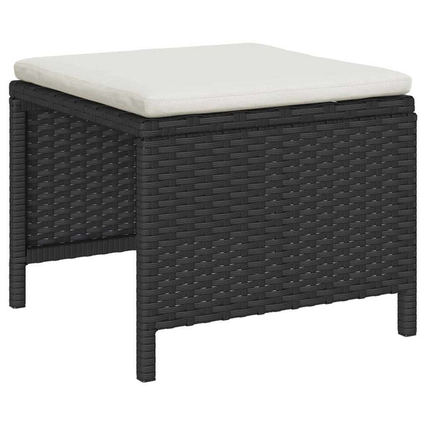 vidaXL Garden Sofa Set with Cushions 6 pcs Black and Cream Poly Rattan