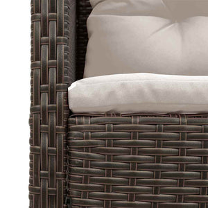 vidaXL Garden Sofa Set with Cushions 6 pcs Brown and Cream Poly Rattan