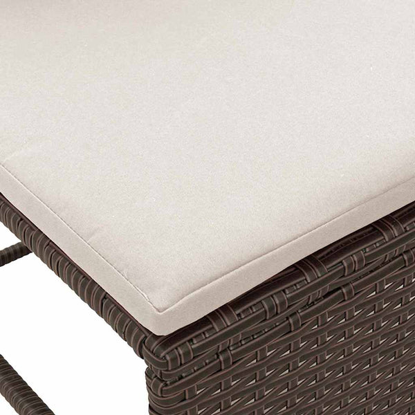 vidaXL Garden Sofa Set with Cushions 6 pcs Brown and Cream Poly Rattan