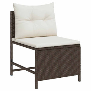 vidaXL Garden Sofa Set with Cushions 6 pcs Brown and Cream Poly Rattan