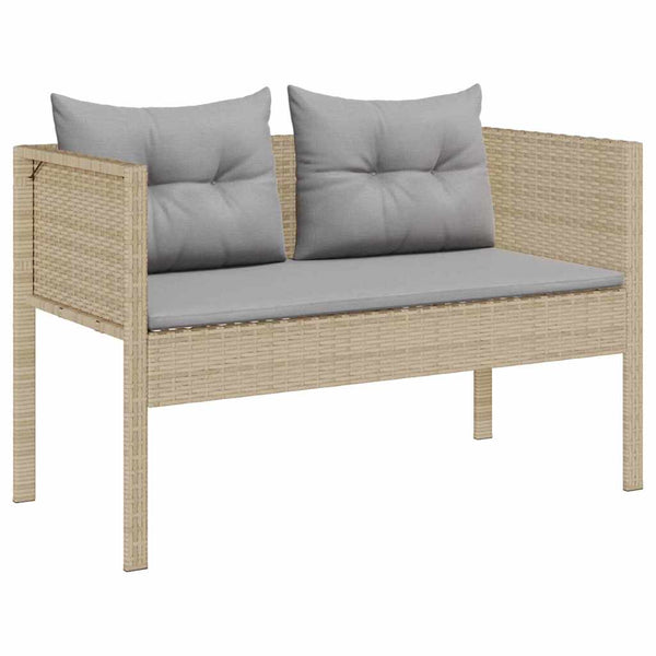 vidaXL Garden Sofa Set with Cushions 6 pcs Beige and Light Grey Poly Rattan