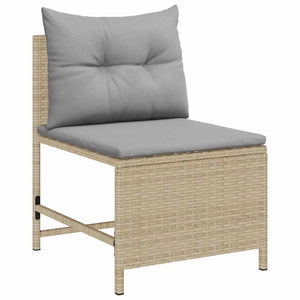 vidaXL Garden Sofa Set with Cushions 6 pcs Beige and Light Grey Poly Rattan
