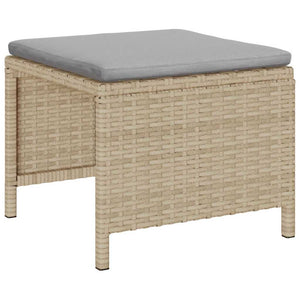 vidaXL Garden Sofa Set with Cushions 6 pcs Beige and Light Grey Poly Rattan