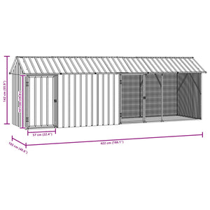 Vogelkäfig Anthrazit Verzinkter Stahl 422cm