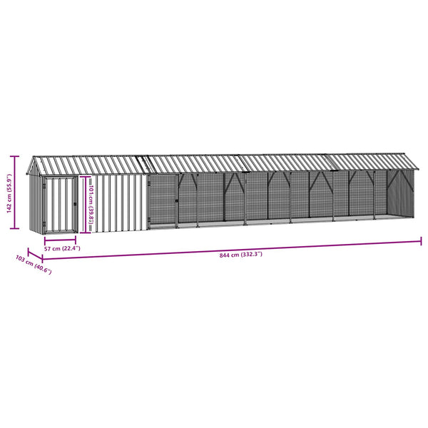 Vogelkäfig Anthrazit Verzinkter Stahl 844 cm